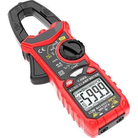 Pinza amperometrica digitale, cera, multimetro, LCD, rosso/nero (1/5)