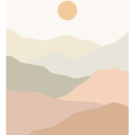 Papier peint panoramique - Paysage Boho - 130 cm x 163 cm (1/2)