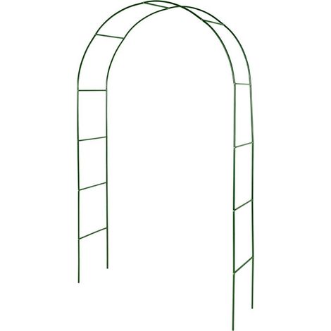 Terre Jardin – Arche de jardin métallique 240 x 140 cm – Métal laqué vert – Support pour plantes grimpantes – Installation rapide et facile