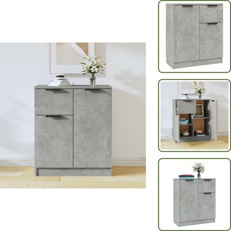 The Living Store Sideboard Betongrau 60x30x70 cm Holzwerkstoff - Holzwerkstoff (1/5)