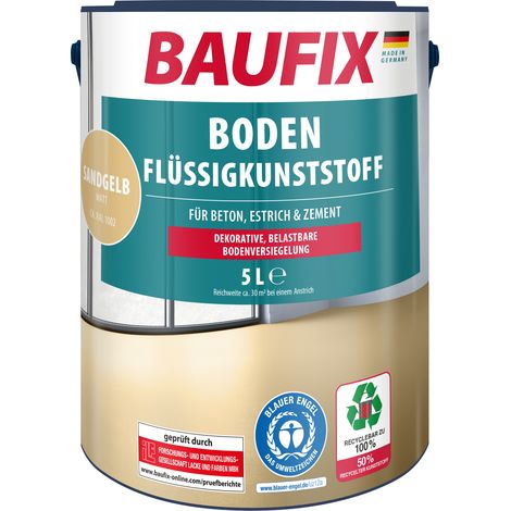 BAUFIX Boden-Flüssigkunststoff sand matt, 5 Liter, Beton- und Bodenfarbe
