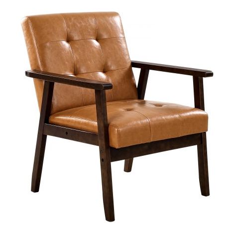 Fauteuil d'appoint avec cadre en bois massif et pieds (1/5)