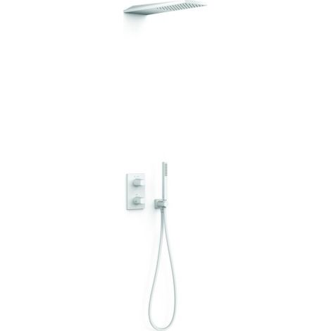 Kit robinet thermostatique encastré 2 voies pour douche Therm-box Blanc mat - TRES 21135005BM