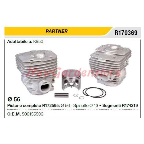 Cilindro pistone segmenti PARTNER troncatore K950 R170369 506155506 - 506155504