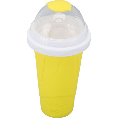 Verre magique à granité rapide, tasse de glace en silicone, gobelet glacé instantané pour smoothie (couleur cuillère aléatoire) jaune (1/5)