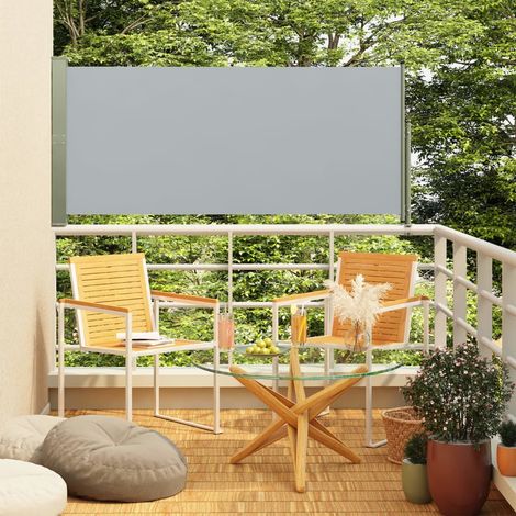Brise-vue ou Auvent latéral Gris 160 cm de haut et 3 mètres de long. Idéal terrasse, patio et balcon. Discrétion et Intimité (1/5)