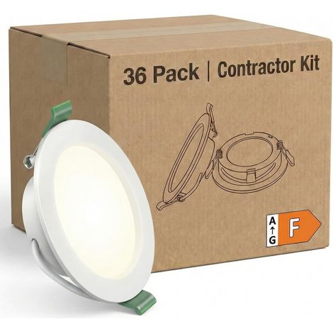 Lot de 36 Spot LED Encastrable Extra Plat, 4W (Eq. 40W) 6000K Blanc Froid, 339LM, Découpe Ø75-80mm, Profondeur 28mm, Sans Scintillement, Downlight Plafond pour Bureau Cuisine Couloir (1/5)