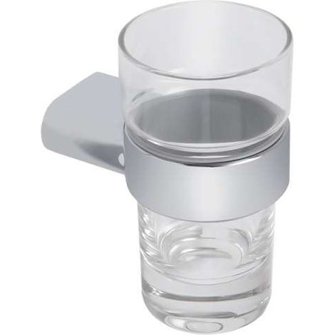 Optima Glashalter OPTIMA L verchromt mit Mundspülglas Kristallglas klar 010-7778
