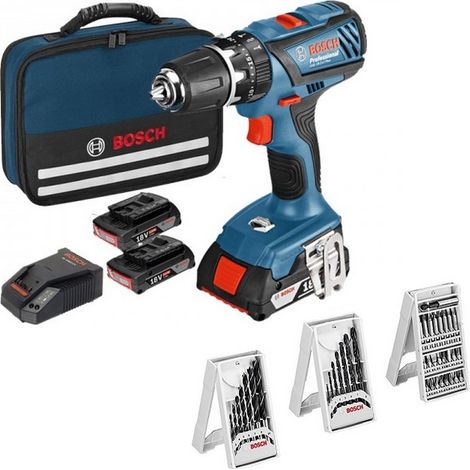 BOSCH Perceuse visseuse percu 18V 3x1,5Ah GSB18-2LI plus - 06019E7101 (1/4)