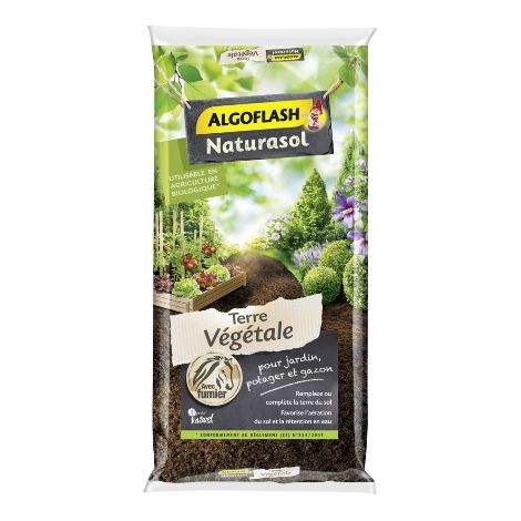 Terre Végétale Enrichie - ALGOFLASH NATURASOL - 40 L