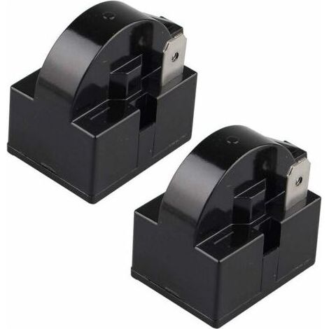 Lot de 2 relais de démarrage QP2-33 PTC 33 Ohm 220 V à une broche PTC pour réfrigérateur congélateur et compresseur Noir, (1/4)