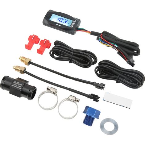 Manomètre 4 en 1 pour eau, huile, température, heure et tension, affichage numérique LCD, DC12V, universel pour moto, M16x1,5 (1/5)