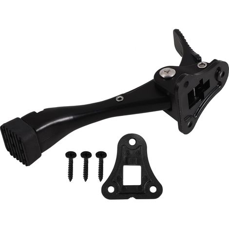 Butoir de Porte Réglable en Zinc Allié Noir, Cale-Porte Invisible à Commande au Pied Antidérapante pour Porte Intérieure et Extérieure, Dispositif de Freinage Robuste pour (1/5)