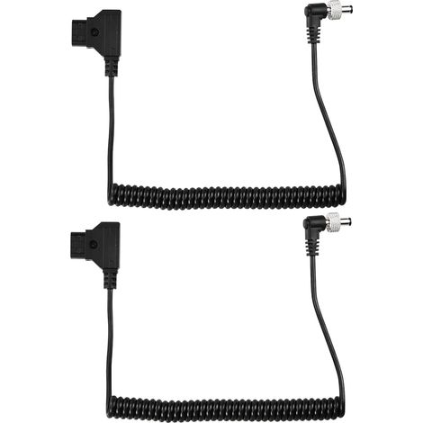 Câble d'alimentation D TAP avec ressort, câble avec verrouillage DC vers connecteur D-Tap Câble spiralé 5,5x2,5mm, câble coudé pour appareils vidéo de surveillance (1/5)