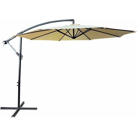 Ombrellone da giardino ASTER con protezione UV in colore beige peso 12,1 kg dimensioni 300x300x45 cm (1/5)