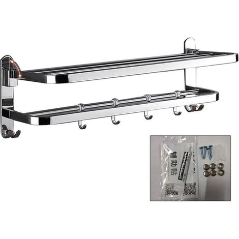 Toallero de baño plegable de acero inoxidable para montaje en pared, -40