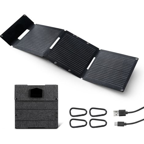 Mophorn Faltbares Solarpanel 30W,Monokristallines Solarmodul mit 16BB N-Typ-Technologie,Tragbares Solarladegerät mit USB-A-,USB-A (QC3.0)- und Typ-C-Anschlüssen für Camping,Outdoor-Aktivitäten