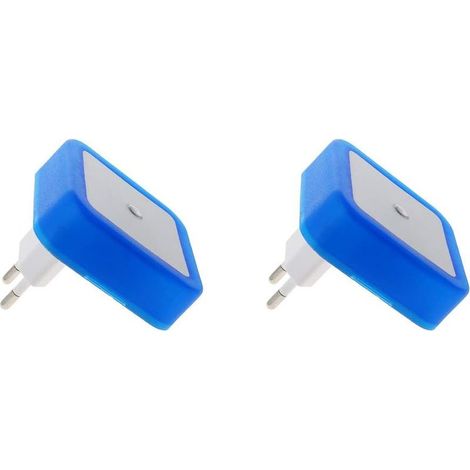Veilleuse à brancher en deux parties, lampe de chevet lumineuse de Noël à LED bleues avec capteur automatique crépuscule-aube, convient pour la chambre, la cuisine, le couloir, prise européenne, éclai