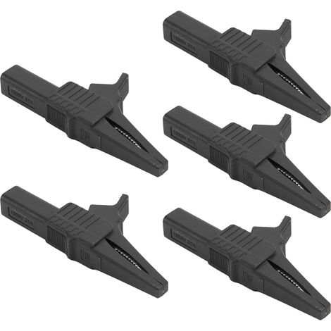Pinces de Test Multifonction 5 pièces avec Douille 4mm pour Électronique et Sécurité Noir (1/5)