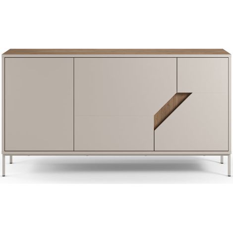 DALIA - Buffet 3 portes 150cm -en mélamine - Beige (1/5)