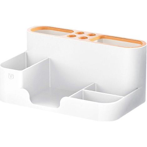 Organisateur de palette, organisateur de crayons à sourcils, organisateur de table, organisateur de maquillage, organisateur de coiffeuse-20.5X13X9cm-White (1/3)