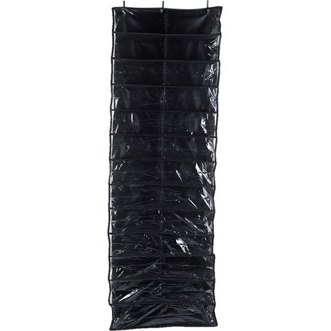 Organisateur De Chaussures Suspendu - 26 Poches En Tissu Non Tissé Respirant - Pour Porte De Placard Ou Armoire - Noir - Lot De 1 (1/5)