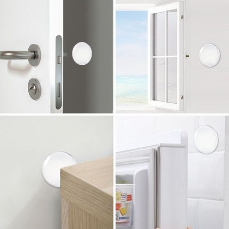 Butoirs de porte muraux en silicone auto-adhésifs – Lot de 6 pièces – Protection murale durable pour cuisines et bureaux – Installation facile (1/4)