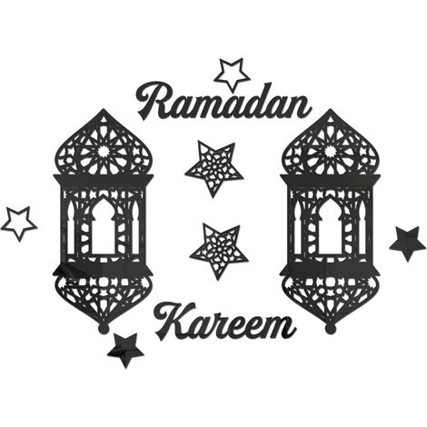 Autocollants Muraux Miroir Acrylique pour Décoration Ramadan Fête Eid Mubarak Adhésifs (1/5)