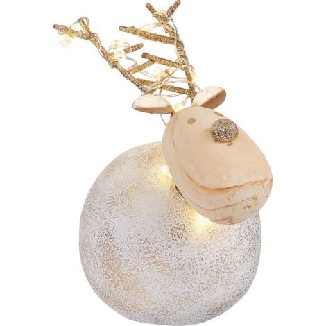 Hellum LED-Beton Rentier klein 524093 silberfarbenes Kupferkabel