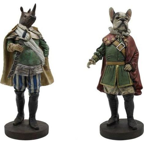 Figurine décorative animal - Home ESPRIT - Multicolore - 20x15x42 cm - Lot de 2 - Style champêtre - Imprimé animal (1/5)