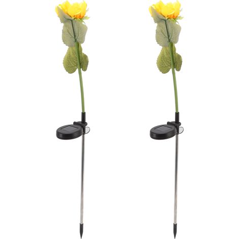 Set mit 2 IP65 wasserdichten Solar-Sonnenblumenleuchten, geringer Energieverbrauch, dekorative LEDs für den Außenbereich (1/5)