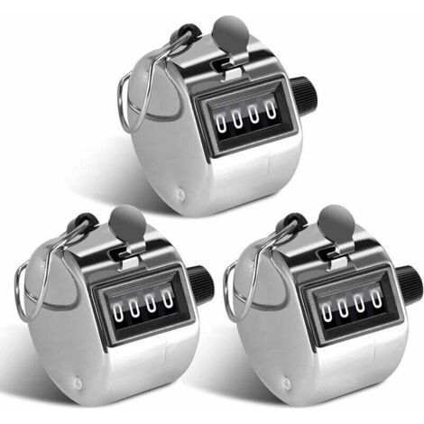 3 Pieces Hand Counter 4 Digits Pass Counter for People Counter, Golf Sport, Trainer School (1/4)