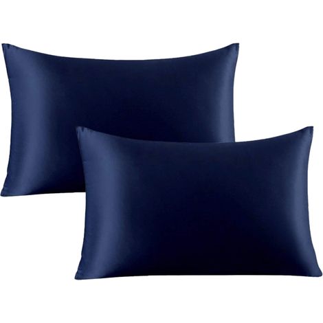 Juego de 2 fundas de almohada, algodón egipcio, 250 hilos, tejido tupido, acabado impecable, para dormitorio. (1/5)