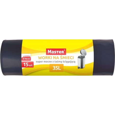 WORKI NA ODPADY HD 35L Z TAŚMĄ ŚCIĄGAJĄCĄ - SUPER MOCNE - BHP HIC S126