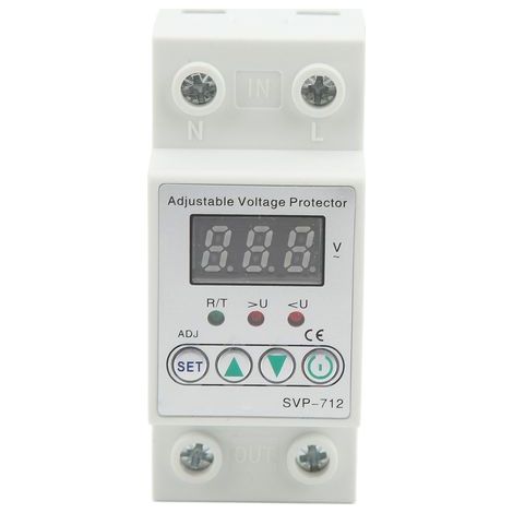 Protecteur de surtension et de sous-tension, dispositif de protection réglable, réinitialisation automatique du délai, 220V (1/5)