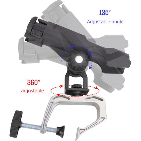 Support de Canne à Pêche Rotatif Universel - Fixation pour Kayak, Bateau, Canoë et Radeau - Rack 360° pour Équipement de Pêche