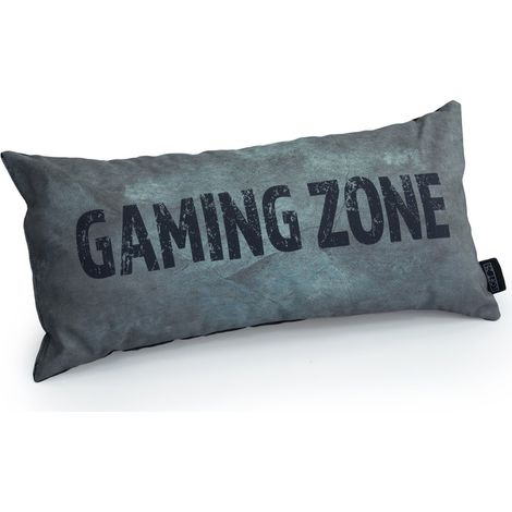 Game Over - Cojín Gaming para Interior y Exterior, Almohada Resistente al Agua para Videojuegos, 56x27cm Almohada Rectangular con Relleno de Fibra Hueca para Cuello y Respaldo - Plata (1/5)