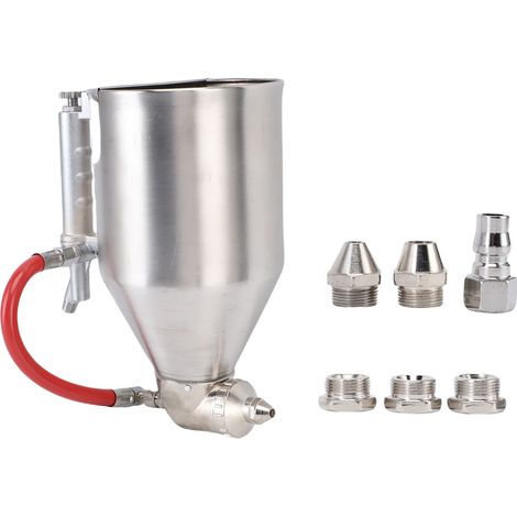 Ortviai Pulvérisateur de mortier pour façades extérieures – Buse pneumatique en acier inoxydable, réservoir de 3,5 L, raccord 1/4″