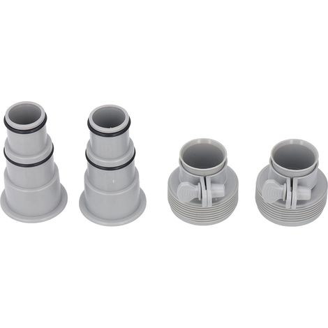 Kit de remplacement de 4 adaptateurs pour tuyau de piscine, raccord fileté en PVC, type collier de serrage, pour pompe de piscine. (1/5)