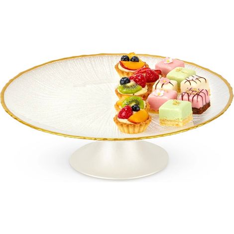 Soporte de cristal para tartas, oro blanco, 21 cm de diámetro (1/5)