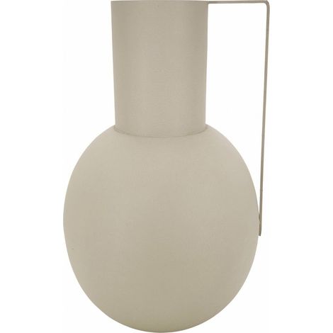 Vase décoratif en métal topo avec anse élégante - topo beige clair mat (1/3)