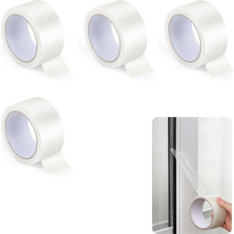 Ruban d'étanchéité transparent pour fenêtres, 2,7 pouces × 9 yards, film isolant anti-courant d'air clair, bande adhésive pour fissures de portes et fenêtres, sans résidu, retrait facile (1/5)