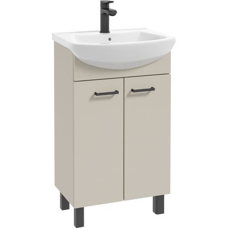 STAMAR Badezimmermöbel mit Waschbecken - 50 x 40 cm - kaschmir beige - Modern, kompakt, elegant