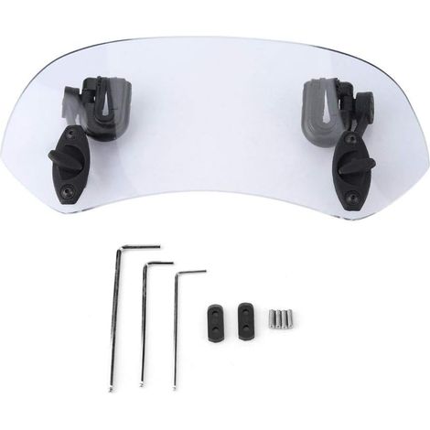 Déflecteur de bulle pour moto, pare-brise et déflecteurs pour moto, aileron de pare-brise pour moto, extension d'aileron de pare-brise à clipser, déflecteur d'air de pare-brise réglable (gris) (1/5)