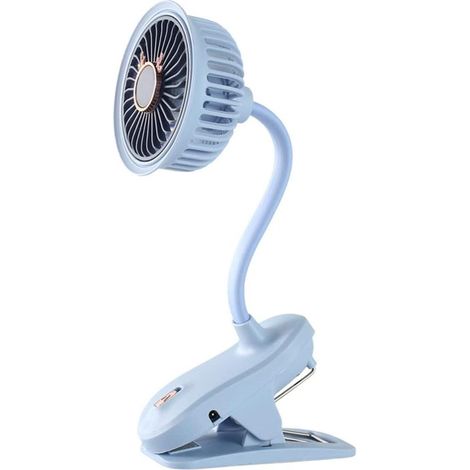MULTISTORE Portable Fan with USB Rechargeable Clip, Mini Table Fan with Flexible Neck, 2500mAh Battery, Mobile Phone Holder, Adjustable Fan for Desk, Office, Bedroom and Travel (1/5)
