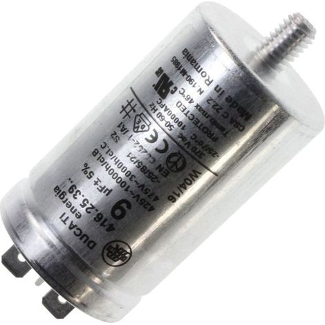 Condensateur 9UF pour sèche-linge – Compatible ARISTON, HOTPOINT, INDESIT, WHIRLPOOL – C00279463 – Pièce détachée technique
