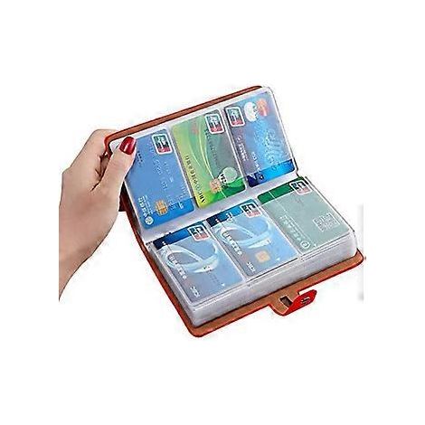 RFID-Kreditkartenetui, Visitenkartenorganizer aus Leder mit 96 Kartenfächern, Kreditkartenschutz zur Aufbewahrung Ihrer verschiedenen Karten und wichtigen Dokumente