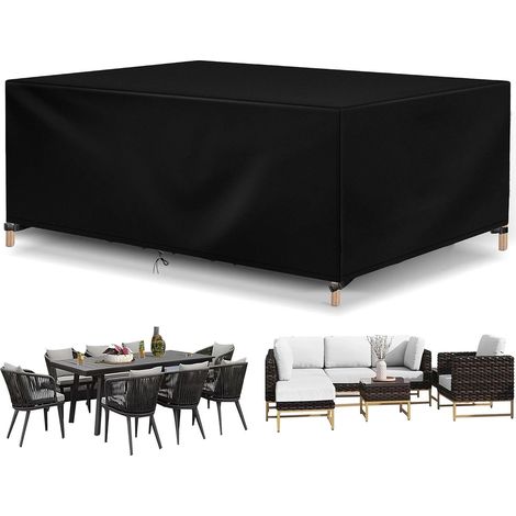 Gartenmöbelabdeckung, rechteckige Schutzhülle, 420D-Plane, wasserdicht, wetterfest, schwarz, 120 x 120 x 74 cm (1/4)