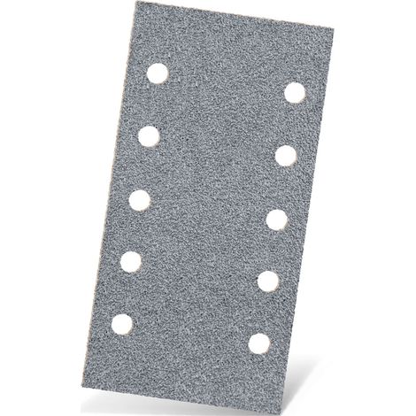 MENZER Platinum Carte abrasive a gancio e anello, 230 x 115 mm, 10 fori, p. Levigatrici orbitali, Corindone semi-friabile (50 Pz.) G80