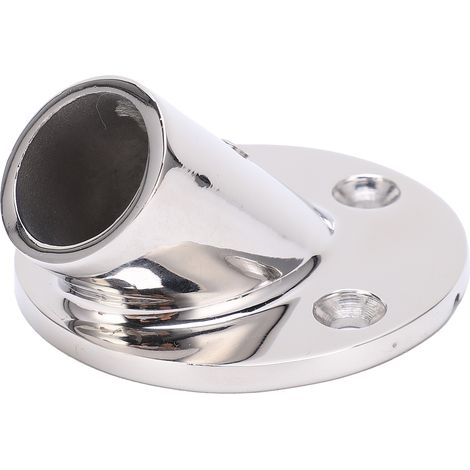 Raccord de rambarde bateau inox 45° base ronde tube marine quincaillerie pont accessoire garde-corps 22mm (1/5)